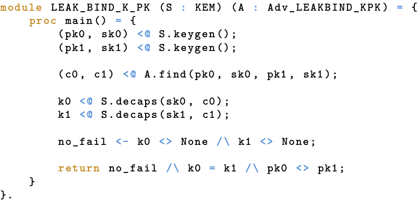 EasyCrypt: Formalization of LEAK-BIND-K-PK.