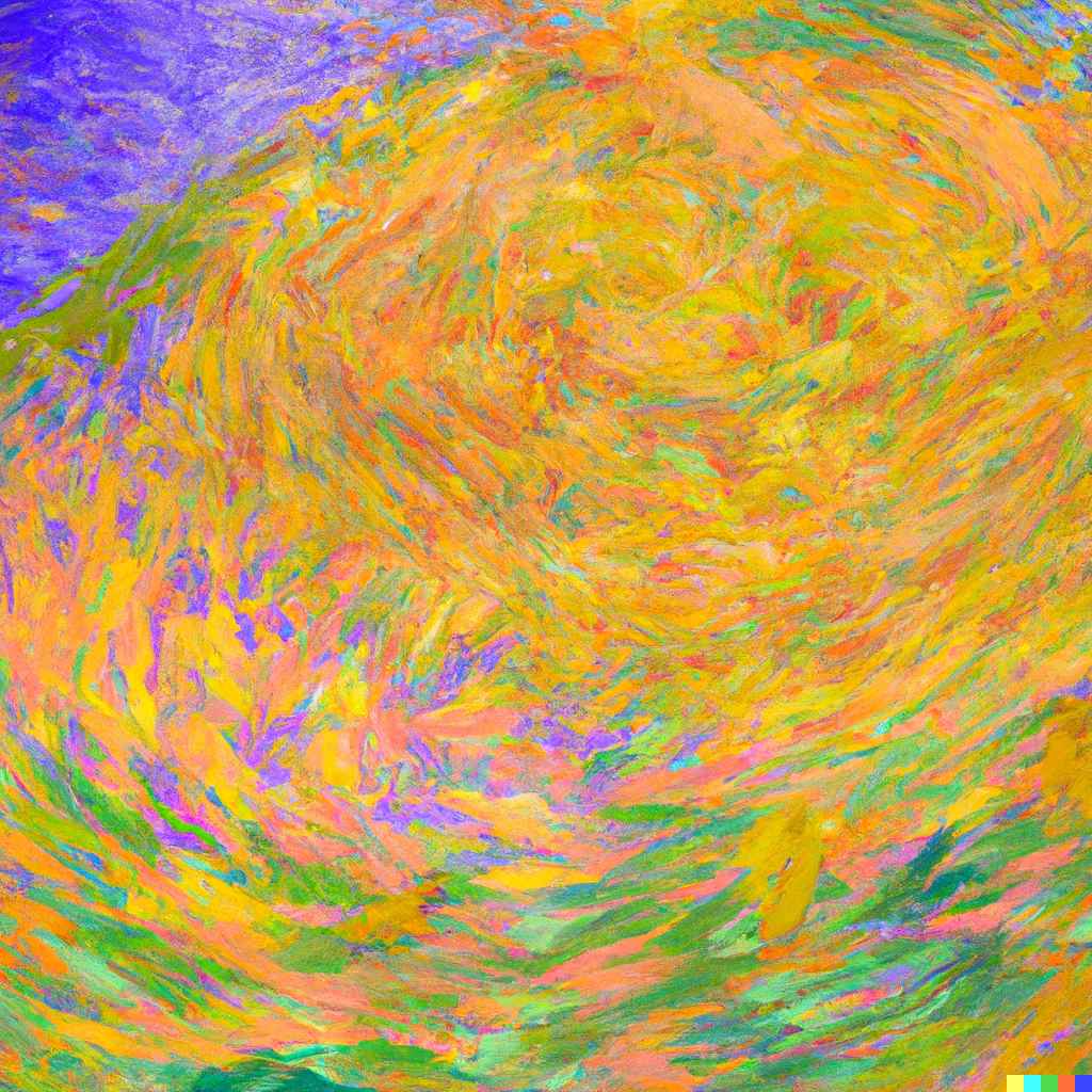&ldquo;A Monet painting of convolution&rdquo; by DALL-E 2.